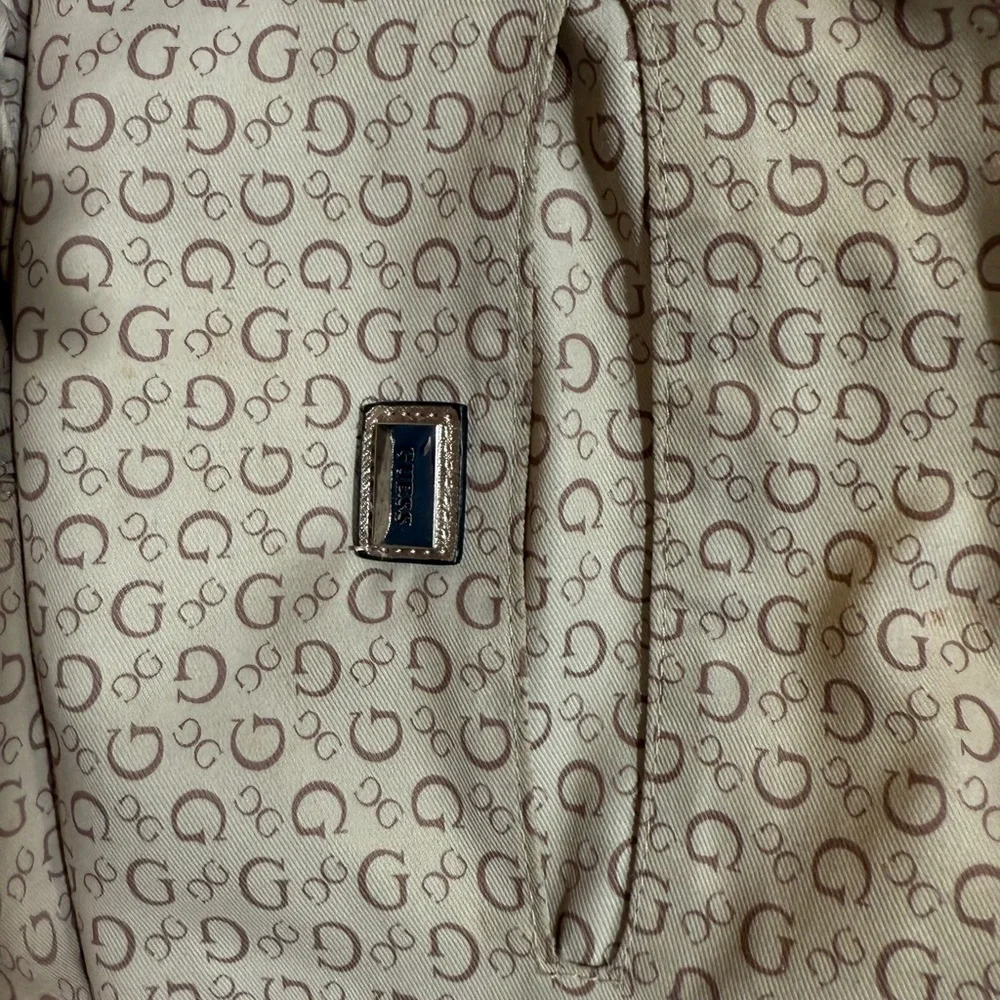 Guess Rose Metallic Satchel Quilted Bottom Keychain NWOT! 17x11